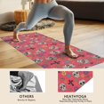 thumbnail image 4 of Red Skull Flower Cross Pattern Hot Yoga Mat Towel Non Slip for Hot Yoga - Quick-Drying Yoga Mat Cover with 4 Corner Pockets with Travel Bag - Hot Yoga Towel Non Slip 70"x26", 4 of 6