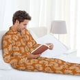 thumbnail image 6 of Lsque Autumn Sunflower Warm Colors Pattern Long Sleeve Pajama Set for Men - Soft 2-Piece Sleepwear and Loungewear Set with Pockets, Comfy Nightwear-Medium, 6 of 7