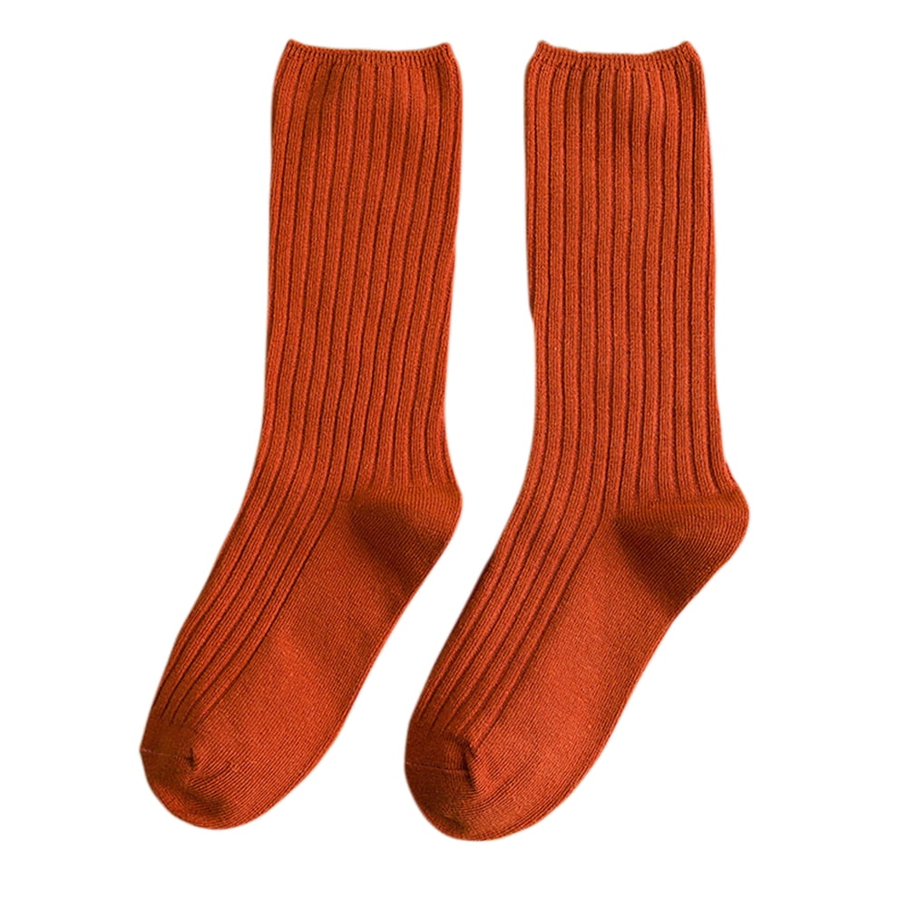 Japanese Style Sock Autumn And Winter Thin Socks Solid Color Preppy Style Mid Calf Length For Women 