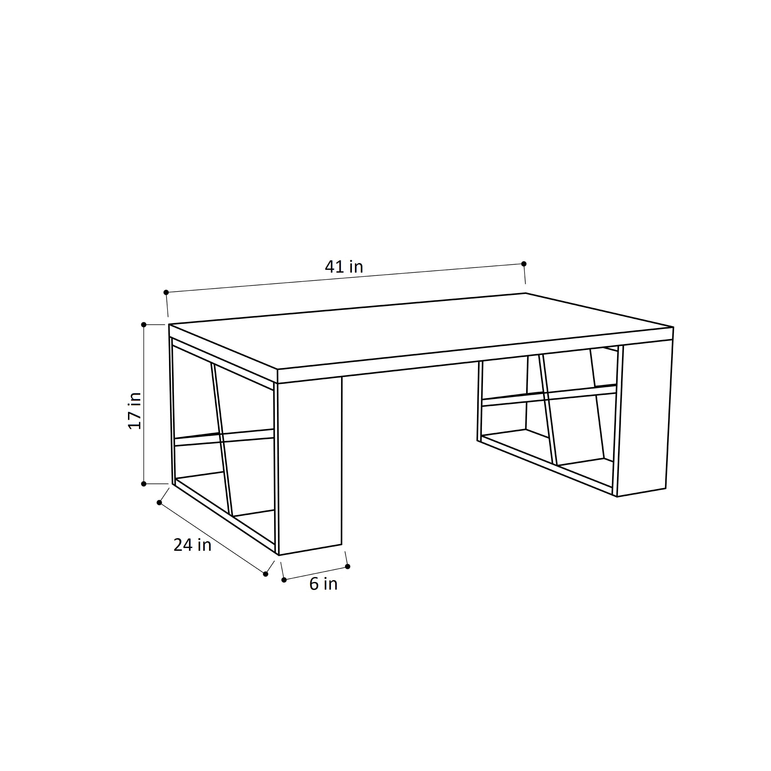 Ada Home Decor Furniture White Brian Modern Coffee Table with Storage Shelf