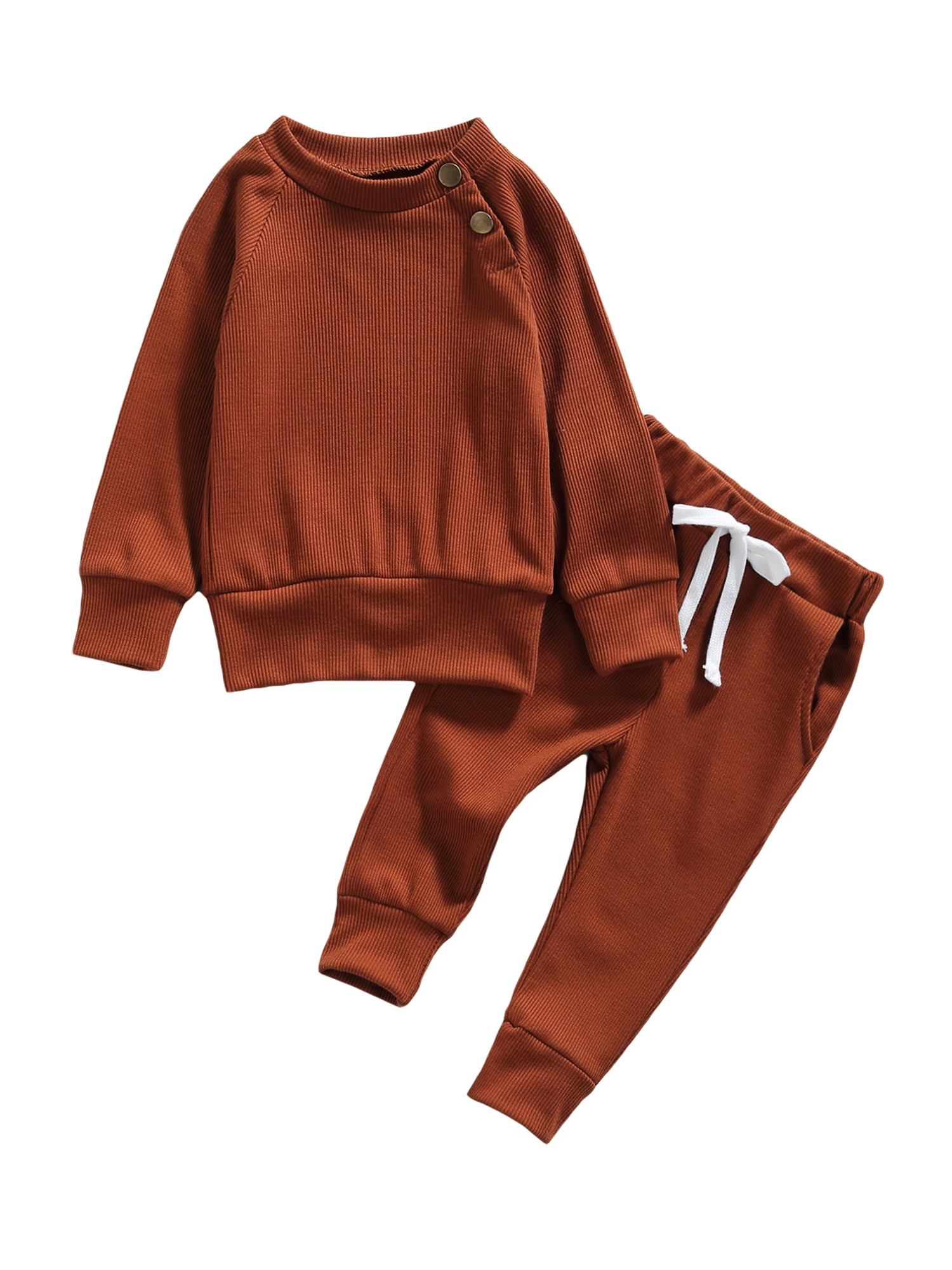 2PCS Toddler Baby Boy Girls Clothes Sweatshirt Tops Pants Tracksuit Outfits Set 