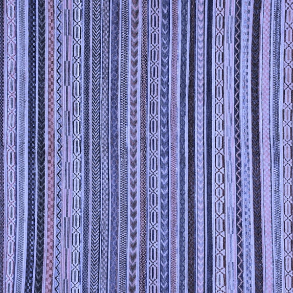 Ahgly Company Indoor Square Abstract Blue Modern Area Rugs, 8' Square