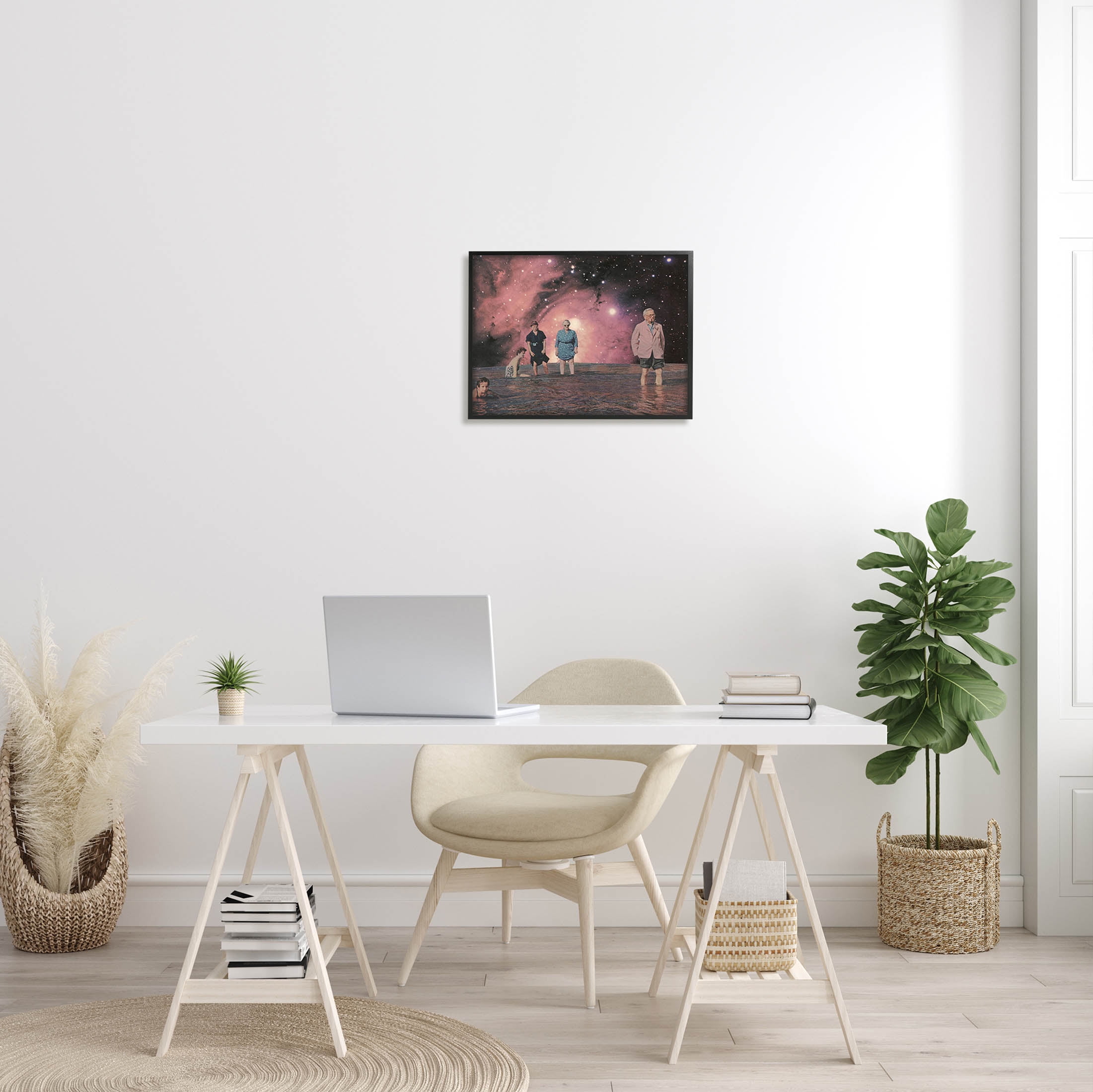 Stupell Industries Surreal Family Vivid Galaxy Planet Graphic Art Black Framed Art Print Wall Art, Design by Matheus Lopes Castro