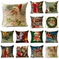 thumbnail image 2 of Fundas de almohada navideñas para sofá, cojines de 40/45/50cm con diseño de Papá Noel, renos de Navidad, decoración del hogar, 2 of 4
