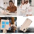 thumbnail image 5 of Allytechgroup Wallet Case for iPhone XS Max, RFID Blocking Multiple Cards Holder Zipper Pocket Hand Strap Shockproof Stand Phone Case with Crossbody Lanyard for Women Girls, White, 5 of 7
