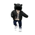 thumbnail image 3 of HILEELANG Toddler Baby Girl(12M-6T) Winter Puffer Jacket Coat Hooded Light Weight Padded Outwear Black 2-3T, 3 of 5