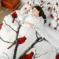 thumbnail image 4 of Castle Fairy Teens Cardinal Bird 7-Piece Twin Bedding Sets,Merry Christmas Bedding Comforter Set,Festival Xmas Breathable Sheet Sets,Ultra Soft Home Decor, 4 of 8