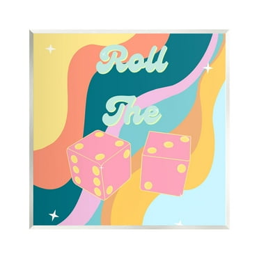 Stupell Industries Roll The Dice Groovy Phrase Religious Painting Unframed Art Print Wall Art