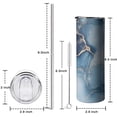 thumbnail image 5 of 20oz Blue Gold Marble Pattern Skinny Tumblers Stainless Steel Tumbler with Lid and Straw,Vacuum Insulated Double Wall Travel Tumbler Cups with Cleaning Brush for Coffee,Tea, 5 of 6
