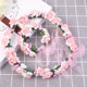 thumbnail image 4 of EeaseMX diademas y pulseras de flores para novia, dama de honor, niñas, guirnalda para el cabello, pulsera floral para boda, compromiso (rosa), 4 of 6