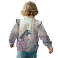 thumbnail image 3 of Xoenoiee Leopard Flower Print Ruffle Sweatshirt Crew Neck Pullover Long Sleeve Shirts for Toddler Kids Loose Workout Top Back to School Outfits, Size 1-2 Years, 3 of 7