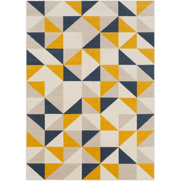 Walmart Josef Yellow/Grey Modern 5'3" x 7'3" Area Rug
