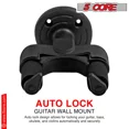 thumbnail image 3 of 5 Core Guitar Wall Mount Hangers Adjustable Rotatable Display Wall Hook Holder w Soft Padding - GH ABS, 3 of 10