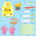 thumbnail image 4 of Kid Cutter Set Wooden Children Cooking Cutter Set with Cutting Board Gloves Potato Slicer Safe Toddler Kitchen Cutter Suit, 4 of 9