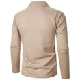 thumbnail image 5 of Feancey Waffle Sweatshirt Men Quarter Zip Polos Shirts Long Sleeve Collared Pullover Sweatshirts Regular Fit Casual Golf Shirt Khaki 3XL, 5 of 5
