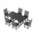 thumbnail image 3 of WestinTrends Malibu Outdoor Patio Dining Set for 6, All Weather Poly Lumber Patio Furniture Set, 71" Farmhouse Dining Table Set with Umbrella Hole and 6 Patio Chairs, Gray, 3 of 7