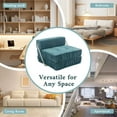 thumbnail image 6 of Convertible Modular Sectional Sofa, Minimalist Chenille Sofas Couches, Armless Accent Chair with Removable Back Cushion for Living Room, Bedroom Office, Apartment, Small Space, Green, 1 Seat, 6 of 7