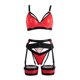 thumbnail image 4 of Gibobby Conjunto ropa interior mujer Lencería de Malla Sexy para Mujer Conjunto de Ropa Interior de Vendaje Envoltura de Pecho Bragas Huecas Conjunto de Sujetadores(Rojo, XG), 4 of 5