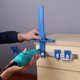 thumbnail image 5 of Localizador de guía de perforación de plantilla de hardware para instalación de perilla de tirador de cajón, herramienta de plantilla de perforación ajustable para puerta de madera (plástico azul, 5 of 5