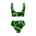 thumbnail image 5 of Daiia Green Lightning Women's Bikini Set Two Piece Swimsuit High Waisted Bikini Adjustable Straps Bikini Perfect for Beach, Pool, and Summer Vacation-Large, 5 of 9