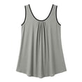 thumbnail image 5 of Qulqfy Flowy Women Tank Tops Solid Scoop Neck Sleeveless Plus Size Knit Beach Summer Casual Dressy Gray Graphic Shirts 2XL, 5 of 6