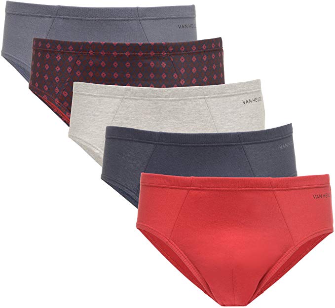 VAN HEUSEN MEN'S PACK 5 BRIEFS P09 RED BLUE SMALL UNDERWEAR X5