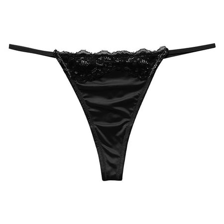 Rigardu Hot Sale!! Women s Lace Panties Mesh Low Waist Underwear 2025 Trendy Women s and T Back Yoga and Sport In Ice Silk Fabric Black S