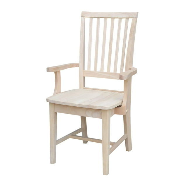 International Concepts Mission Side Chair With Arms, Unfinished