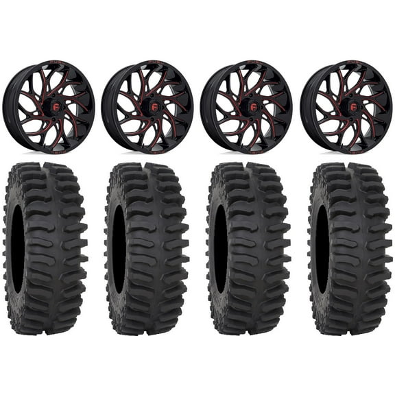 Fuel Runner 20" Wheels Red 35" XT400 Tires Can-Am Commander Maverick Renegade Outlander Defender