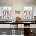 thumbnail image 4 of Pioneer Kitchen Curtains and Valance Set 24 Inch Tier Pink Wild Fresh Peony Flowers Curtains Small Drapes for Cafe Living Room Bathroom Farmhouse 3 Pieces Set Rod Pocket, 4 of 6
