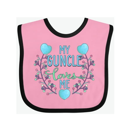 

Inktastic My Guncle Loves me- painted flowers and hearts Gift Baby Boy or Baby Girl Bib