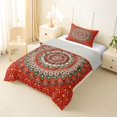 thumbnail image 2 of Homewish Vintage Boho Mandala Twin Comforter Sets,Romantic Floral Bedding Set,Orange,Light Gray Reversible,2-Piece,1 Comforter and 1 Pillowcase, 2 of 7