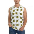 thumbnail image 3 of Uemuo Cute Little Bee Pattern Men's Sleeveless T-Shirt,Muscle Athletic Tank Top, Moisture-wicking Quick-dry Breathable Classic Tee Top for Gym Run Outdoor Sports-Large, 3 of 8