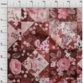 thumbnail image 3 of oneOone Georgette Viscose Maroon Fabric Florals Diy Clothing Quilting Fabric Print Fabric By Yard 42 Inch Wide, 3 of 6