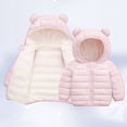 thumbnail image 2 of CPNG Infant Baby Girls Boys Hooded Snowwear with Bear Ears Toddler Down Jacket Outerwear Lining Coat Light Puffer Padded Outwear Kids Winter Warm Jacket, 2 of 4
