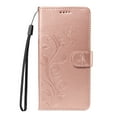 thumbnail image 3 of TECH CIRCLE Wallet Case For Galaxy S23 Ultra, Emboss Flower Premium PU Leather Magnetic Card Slots Flip Protective Kickstand Case with Wrist Strap for Samsung Galaxy S23 Ultra 6.8" 2023,Rosegold, 3 of 8
