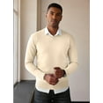 thumbnail image 4 of HAOMEILI Mens V Neck Dress Sweater Long Sleeve Slim Fit Fashion Pullover Sweater, 4 of 6