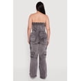 thumbnail image 4 of Women's Plus Size Acid Wash Cargo Pocket Button Front Jumpsuit, 4 of 4
