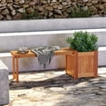 thumbnail image 3 of Patiojoy Bench with Planter Box 2 in 1 Wooden Flower Box Kit with Seat Open-ended Base Slotted Construction, 3 of 9