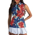 thumbnail image 3 of Whosucclay Tie-Dye American Flag Star Pattern Golf Vest for Women, Soft Lightweight Breathable Sleeveless Shirts for Sports Outdoor Athletic Tennis, 3 of 8