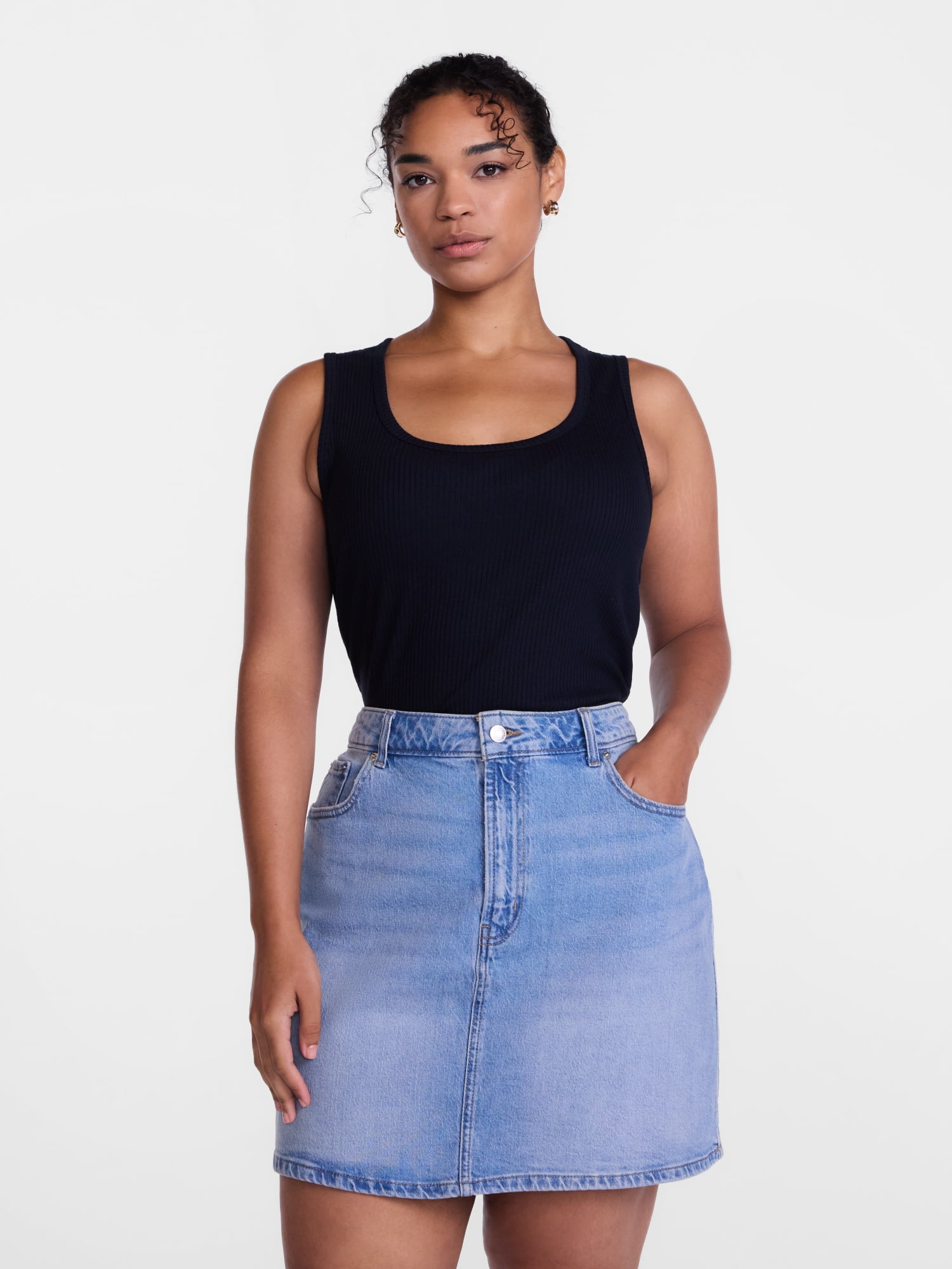 Scenario Women's Wide Ribbed Tank Top, Sizes XS-XXXL