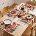 thumbnail image 5 of Coastal Lobster Placemats Set of 4 Beach Coral Shell Nautical Retro Place Mats Indoor Wipeable Table Mats Washable Cloth Dining Table Placemats for Kitchen Holiday Party Home Decor 13x19 Inch, 5 of 9