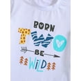 thumbnail image 5 of Bagilaanoe 2pcs Toddler Baby Boy Short Pants Set Short Sleeve Letter Print T Shirt Tops + Shorts 18M 24M 3T 4T 5T Kids Summer Birthday Outfits, 5 of 8
