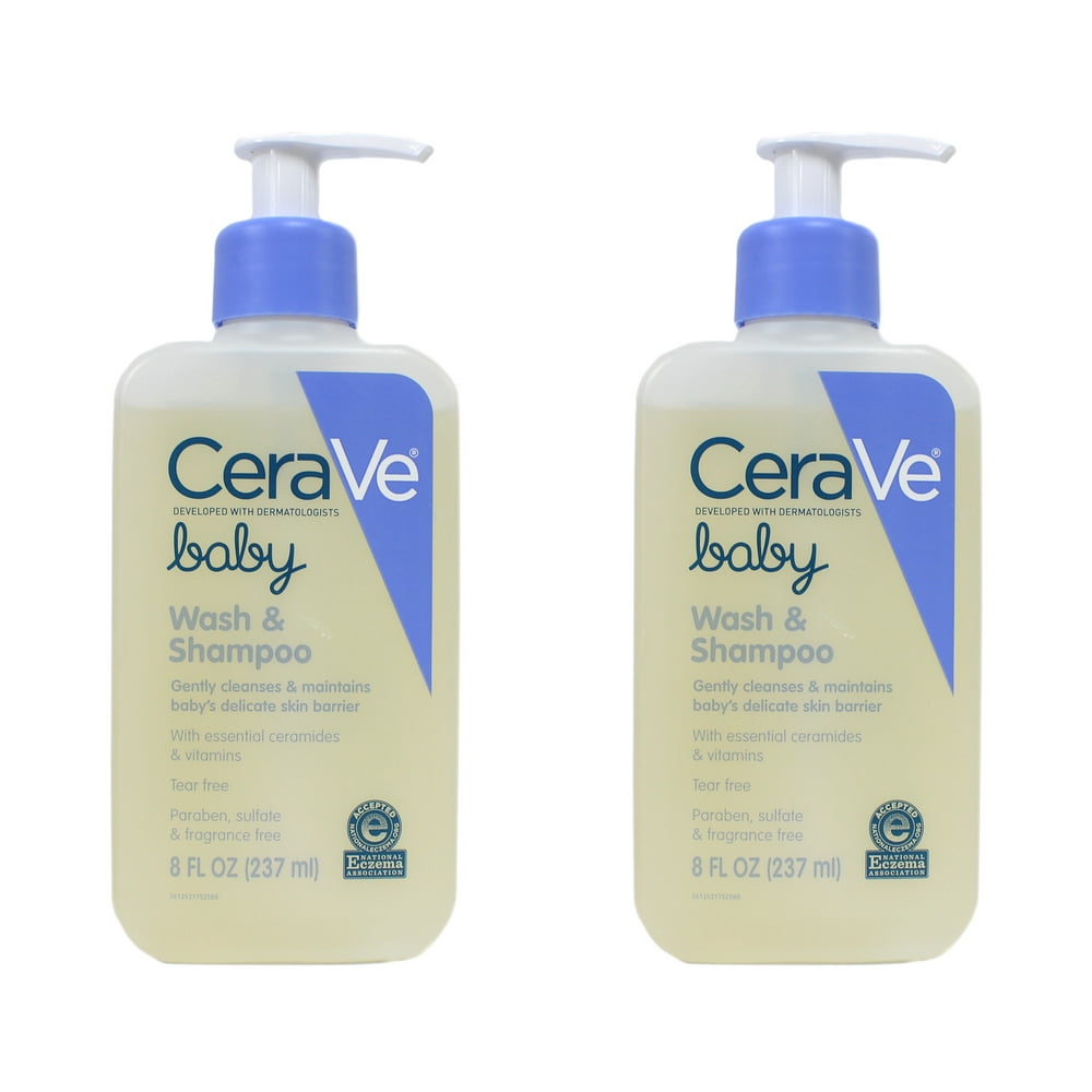 2 Pack CeraVe Baby Wash & Shampoo with Essential Ceramides & Vitamins 8