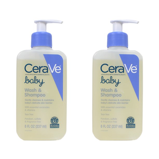 2 Pack CeraVe Baby Wash & Shampoo with Essential Ceramides & Vitamins 8