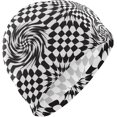 thumbnail image 1 of FYBTO Swimming Cap White and Black Checkered Unisex Adult FYBTO Polyester, 1 of 4