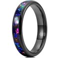 thumbnail image 1 of THREE KEYS JEWELRY Mens Womens Tungsten Rings 8mm 4mm Galaxy Series Created-opal Inlay Wedding Bands, 1 of 7