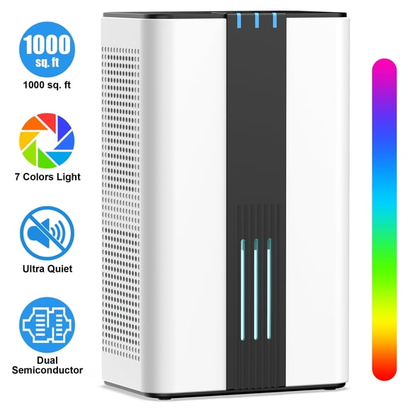 AIRFIRE Dehumidifier for Home, 1000 sq. ft Dual Semiconductor Dehumidifier with Auto Shut-Off, Ultra Quiet, 86OZ Water Tank, Portable Dehumidifier for Bedroom, Bathroom, Closet, RV