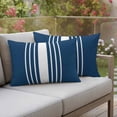 thumbnail image 2 of Outdoor Waterproof Pillow Covers Summer Navy Blue Stripe Decorative Throw Pillow Protectors,Pillowcase Cushion Cases for Patio Sofa Garden Couch,20x12in,Pack of 2, 2 of 14