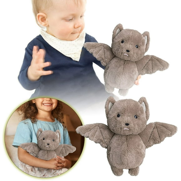 TIELUTT Chauve-Souris Grise Dessin Animé Poupée Douce Jouet pour Garçons et Filles Poupée de Sommeil pour Enfants pour Collectionneurs Qui Animaux et Mignonne Poupée